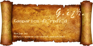 Gasparics Árpád névjegykártya